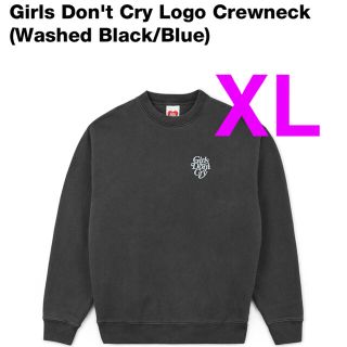 ジーディーシー(GDC)のGirls Don't Cry LOGO CREWNECK BLACK/BLUE(スウェット)