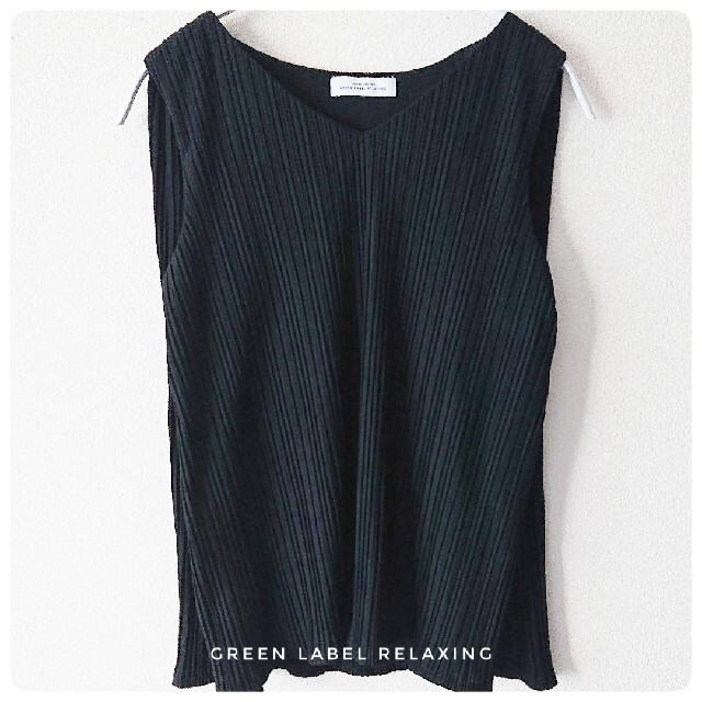 UNITED ARROWS green label relaxing(ユナイテッドアローズグリーンレーベルリラクシング)のGreen label relaxing ノースリーブ プリーツ カットソー F レディースのトップス(カットソー(半袖/袖なし))の商品写真