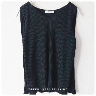 ユナイテッドアローズグリーンレーベルリラクシング(UNITED ARROWS green label relaxing)のGreen label relaxing ノースリーブ プリーツ カットソー F(カットソー(半袖/袖なし))