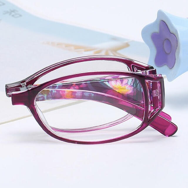紫、赤【新品】老眼鏡 折り畳み レディース 2.0 2.5 レディースのファッション小物(サングラス/メガネ)の商品写真