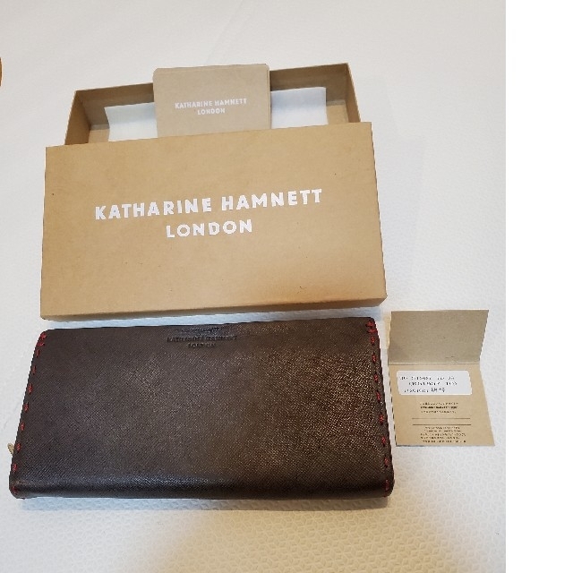 KATHARINE HAMNETT(キャサリンハムネット)のKATHARINE HARNETT 牛革 黒 長財布 ◆美品 メンズのファッション小物(長財布)の商品写真