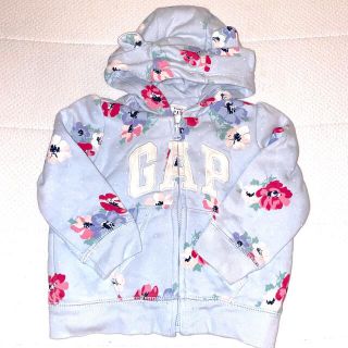 ベビーギャップ(babyGAP)の美品　ベビーギャップ　花柄 くま耳パーカー　6-12M(カーディガン/ボレロ)