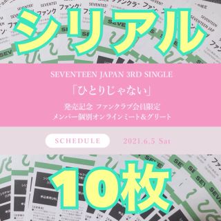 セブンティーン(SEVENTEEN)のSEVENTEEN セブチ ひとりじゃない CARAT盤 エントリー シリアル(K-POP/アジア)