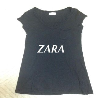 ザラ(ZARA)のZARA 無地T BLACK S(Tシャツ(半袖/袖なし))