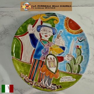 絵皿 壁掛け 飾り皿 陶器 「スザンナ デ シモーネ」 インテリア シチリア陶器