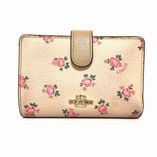 コーチ(COACH)のコーチ - ベージュ×ピンク×マルチ レザー(財布)