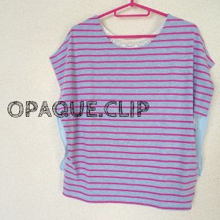 オペークドットクリップ(OPAQUE.CLIP)のお値下げ♡ OPAQUE CLIP ボーダー　ピンクボーダー　バックレース　(Tシャツ(半袖/袖なし))