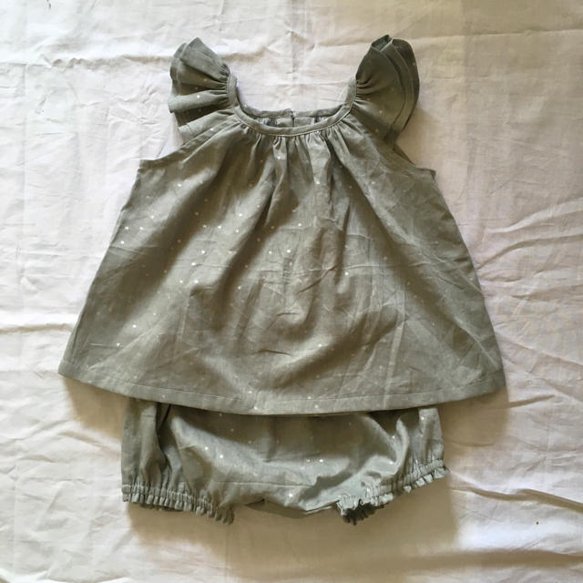 Bonpoint(ボンポワン)のハンドメイド フリル袖ブラウス 90 キッズ/ベビー/マタニティのキッズ服女の子用(90cm~)(ブラウス)の商品写真