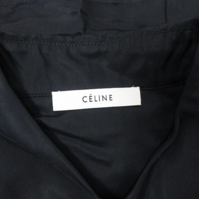 celine(セリーヌ)のセリーヌ CELINE シャツ ワンピース ひざ丈 黒 ブラック 36 IBO5 レディースのワンピース(ひざ丈ワンピース)の商品写真