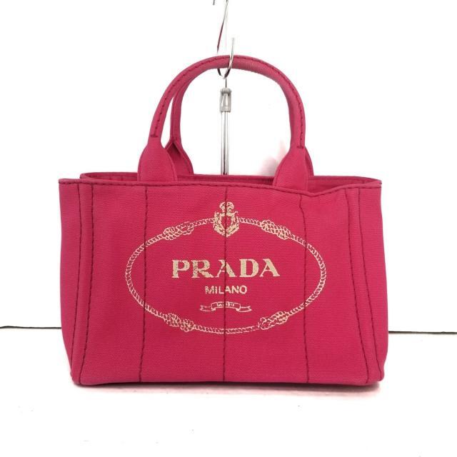 PRADA(プラダ)のプラダ美品  CANAPA ピンク キャンバス レディースのバッグ(ハンドバッグ)の商品写真