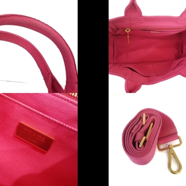 PRADA(プラダ)のプラダ美品  CANAPA ピンク キャンバス レディースのバッグ(ハンドバッグ)の商品写真