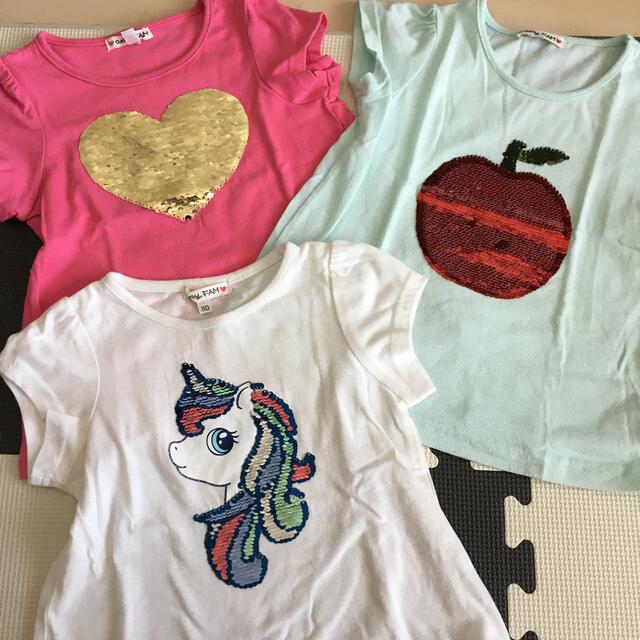 anyFAM(エニィファム)のスパンコール半袖シャツ3枚セット キッズ/ベビー/マタニティのキッズ服男の子用(90cm~)(Tシャツ/カットソー)の商品写真