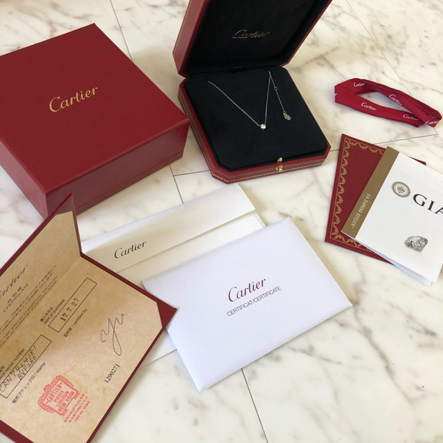 定価90万円 Cartier ホワイトゴールド 1粒ダイヤネックレス