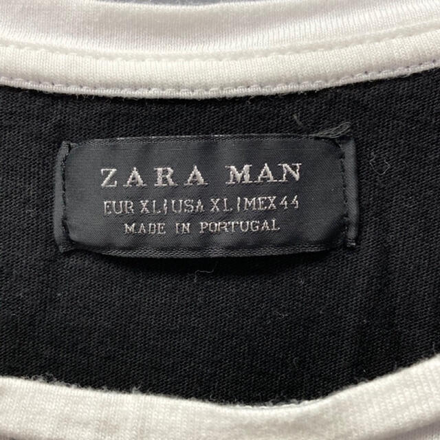 ZARA(ザラ)の【ZARA】(ザラ) ボタニカル柄切り替えしTシャツ 古着 レディースのトップス(Tシャツ(半袖/袖なし))の商品写真