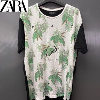 ザラ(ZARA)の【ZARA】(ザラ) ボタニカル柄切り替えしTシャツ 古着(Tシャツ(半袖/袖なし))