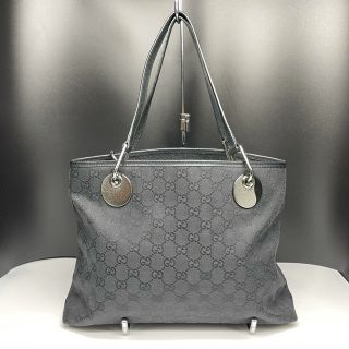 グッチ(Gucci)のGUCCI グッチ　GGキャンバス　トートバッグ　ブラック黒(トートバッグ)