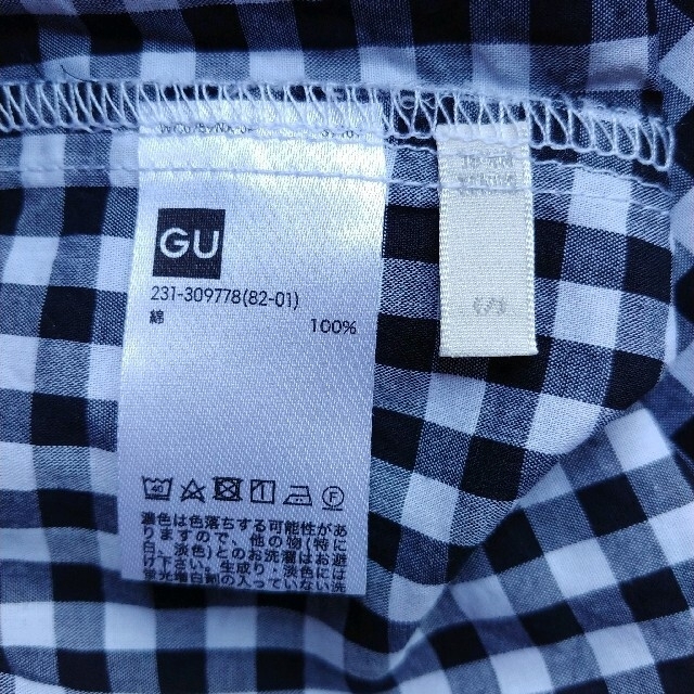 GU(ジーユー)の【最終値下げ】GU　白×黒 チェックシャツ レディースのトップス(シャツ/ブラウス(半袖/袖なし))の商品写真