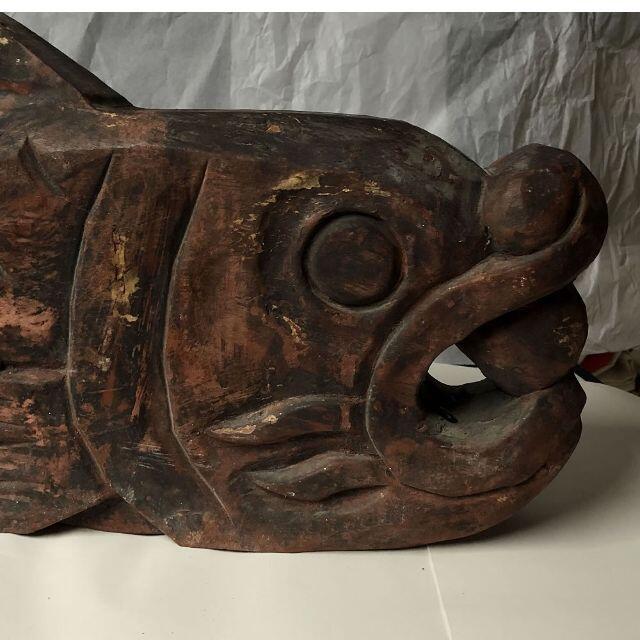 e875 掛物 魚 彫刻 木彫 木魚の通販 by KOBI｜ラクマ 魚板 鳴物 茶道具 木製 飾り物 新品得価
