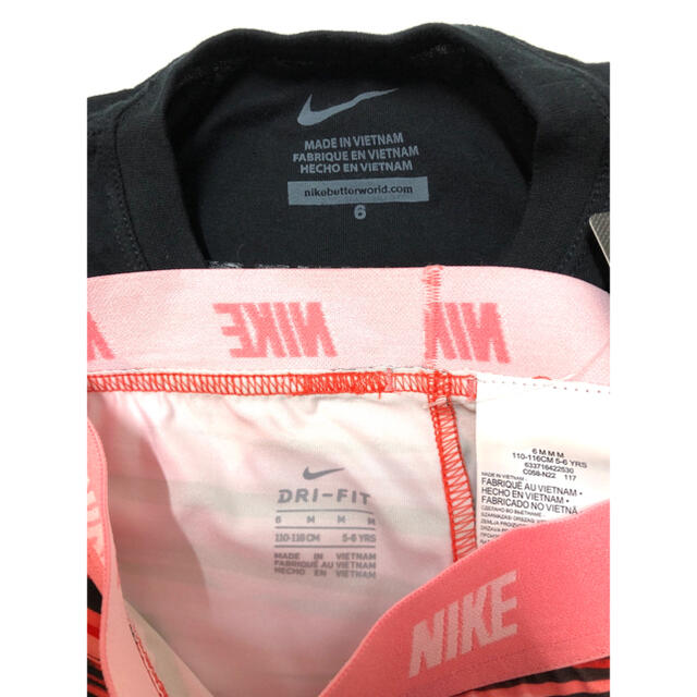 NIKE(ナイキ)の【新品・正規品】NIKEセット売り　Tシャツレギンス上下セット　6才 キッズ/ベビー/マタニティのキッズ服女の子用(90cm~)(Tシャツ/カットソー)の商品写真