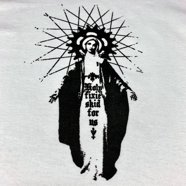 新品 聖母マリア 目隠し WARNING 規制線 チェッカー Tシャツ パーカー
