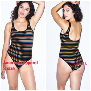 アメリカンアパレル(American Apparel)の新品 アメリカンアパレル ボディスーツ(ストライプ)(タンクトップ)