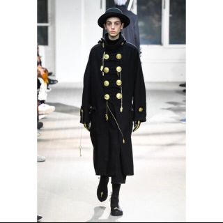 ヨウジヤマモト(Yohji Yamamoto)の急　yohjiyamamoto POUR HOMMEW-メルトン　デカ金釦コート(トレンチコート)