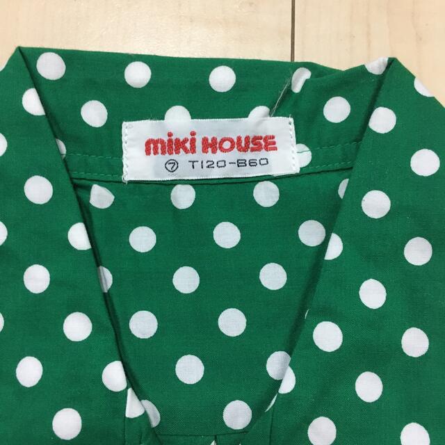 mikihouse(ミキハウス)のmikihouse 90年代　レトロ　緑　水玉　シャツ　120 キッズ/ベビー/マタニティのキッズ服男の子用(90cm~)(Tシャツ/カットソー)の商品写真