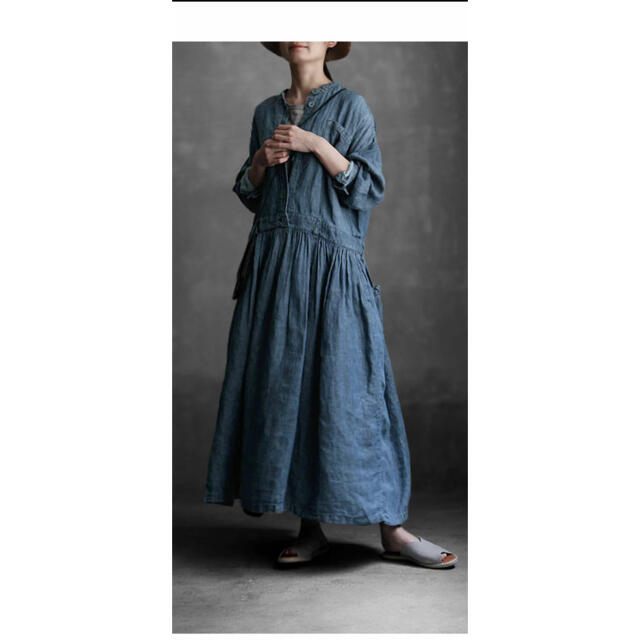 nest Robe(ネストローブ)の美品 Joie de Vivre ベリースタイル リネンデニムワンピース レディースのワンピース(ロングワンピース/マキシワンピース)の商品写真