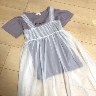 ブランシェス(Branshes)のブランシェス　チュールワンピース&Ｔシャツ(ワンピース)