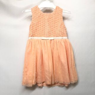 【すぐ発送可】carters 子ども　ワンピース　レース　花柄　オレンジ　2歳(ワンピース)