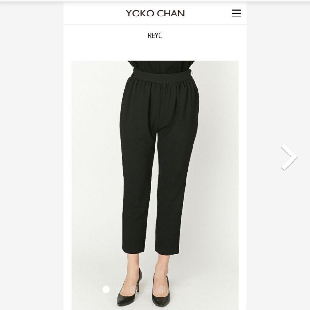 YOKO CHAN High-waist Gathered Pants 黒 4034cmわたり