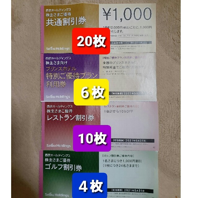 優待券/割引券早い者勝ち！！西武ホールディングス共通割引券20枚&オマケ各種????