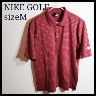 ナイキ(NIKE)のナイキゴルフ　NIKEGOLF　ポロシャツ　Mサイズ　半袖　ゴルフウエア　アカ(ウエア)