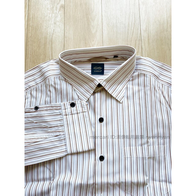 D’URBAN(ダーバン)の8 ダーバン ベージュ ブラウン 系 ストライプ ボタンダウン ワイシャツ 茶 メンズのトップス(シャツ)の商品写真