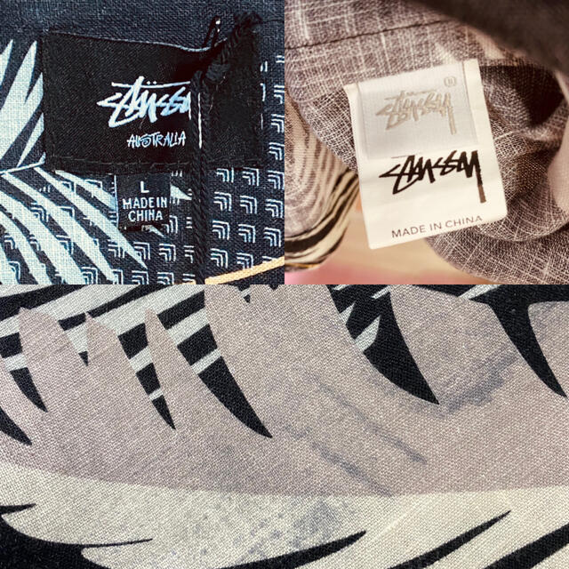 【新品未使用】【日本未発売】stussyステューシーアロハシャツL黒高級リネン 9