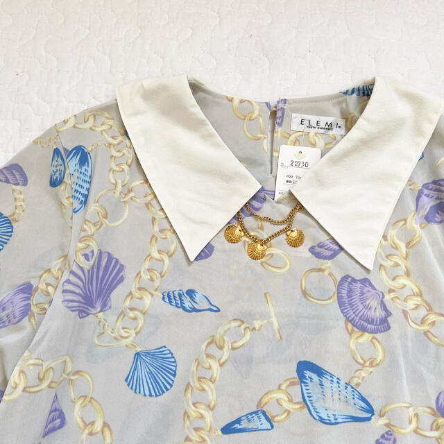 新品　ブラウス　レトロ　ヴィンテージ   古着風デザイン　韓国ファッション レディースのトップス(シャツ/ブラウス(半袖/袖なし))の商品写真