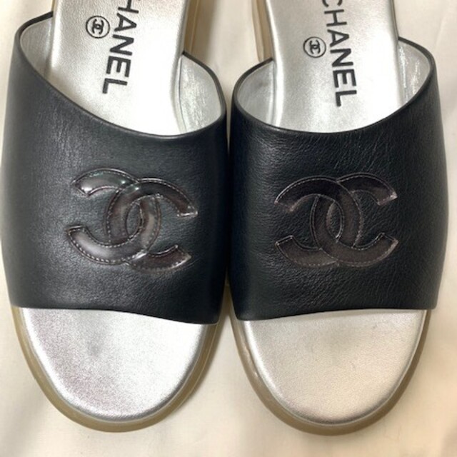 超美品　CHANEL　レア物　ココマーク　サンダル　バイカラー　箱付　シャネル 7