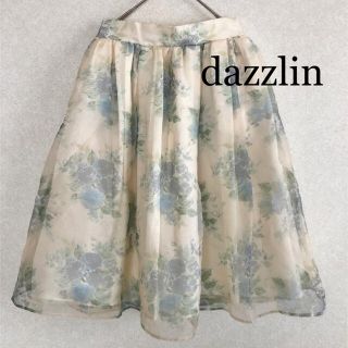 ダズリン(dazzlin)のdazzlin オーガンジー　 花柄スカート(ひざ丈スカート)