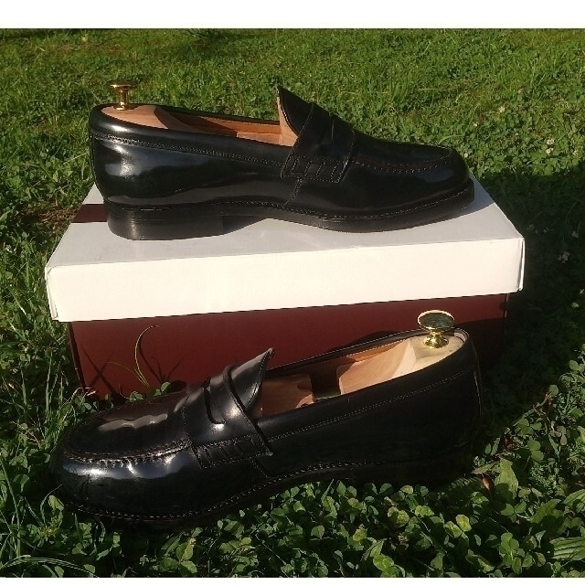 Alden(オールデン)の美品 HEINRICH DINKELACKER コードバン ネイビー ローファー メンズの靴/シューズ(ドレス/ビジネス)の商品写真