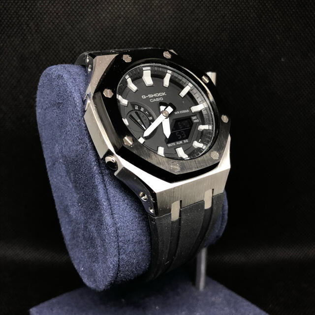 ステンレス G-SHOCK - GA2100用 ラバーベルト ステンレスケースセット シルバー 彫刻モデルの通販 by みげるんです's