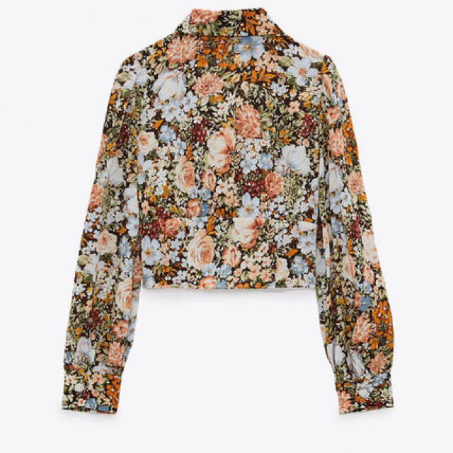 ZARA(ザラ)のZARA ボウタイブラウス　ブラウス　花柄　ブラウス レディースのトップス(シャツ/ブラウス(長袖/七分))の商品写真