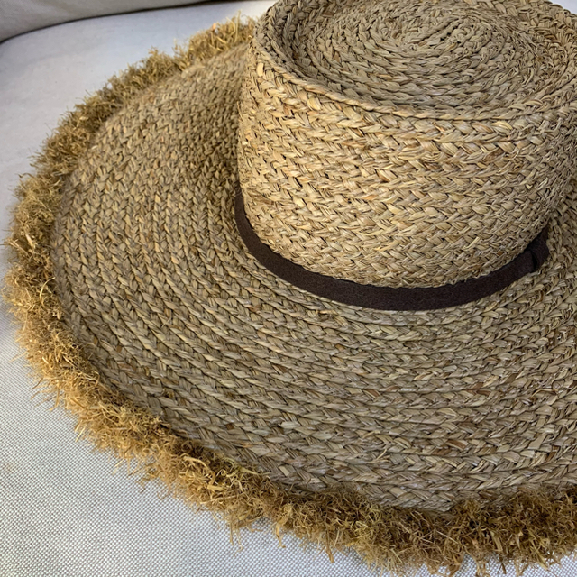 room306 CONTEMPORARY(ルームサンマルロクコンテンポラリー)のSummer Wide Boater Hat/mocha 美品 レディースの帽子(ハット)の商品写真