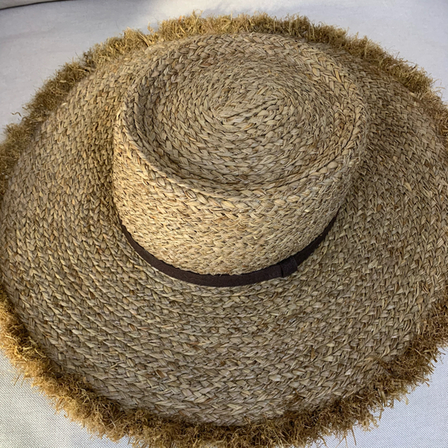 room306 CONTEMPORARY(ルームサンマルロクコンテンポラリー)のSummer Wide Boater Hat/mocha 美品 レディースの帽子(ハット)の商品写真