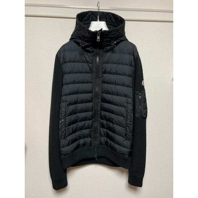 モンクレール　ダウン　ニット　パーカー　フード　ブラック　黒　Moncler