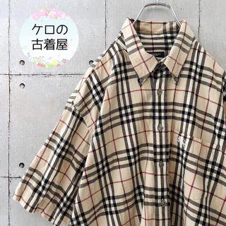 【人気】Burberry  チェック　半袖　シャツ(シャツ)