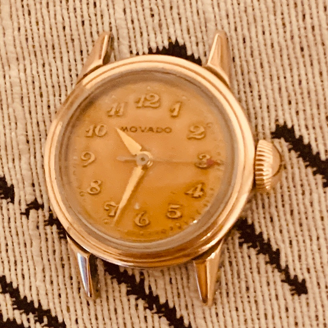【稼働品】MOVADO 腕時計 手巻き ゴールド アンティーク