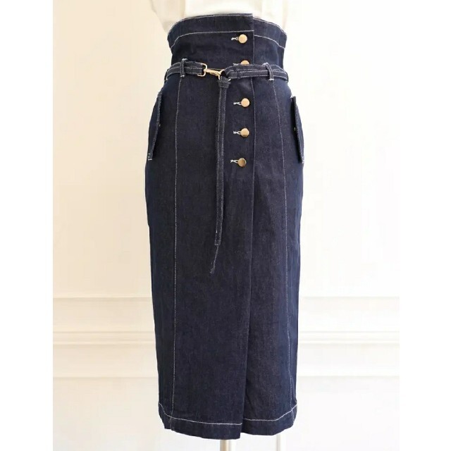 Herlipto High-waisted Denim Effect Skirt スカート Herlipto High-waisted Denim Effect Skirt スカート