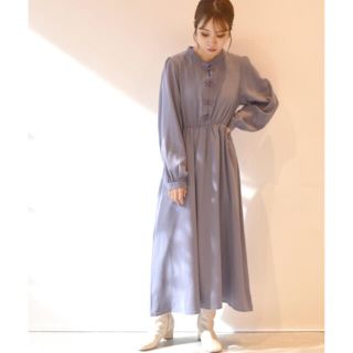 ダブルクローゼット(w closet)の❤︎w closet可愛いチャイナ風ワンピース❤︎パープル❤︎新品(ロングワンピース/マキシワンピース)