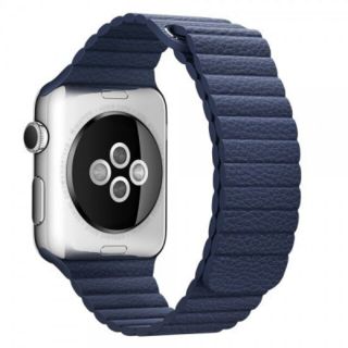 Apple watch 用 マグネットリンク 交換 バンド 42/44mm(レザーベルト)