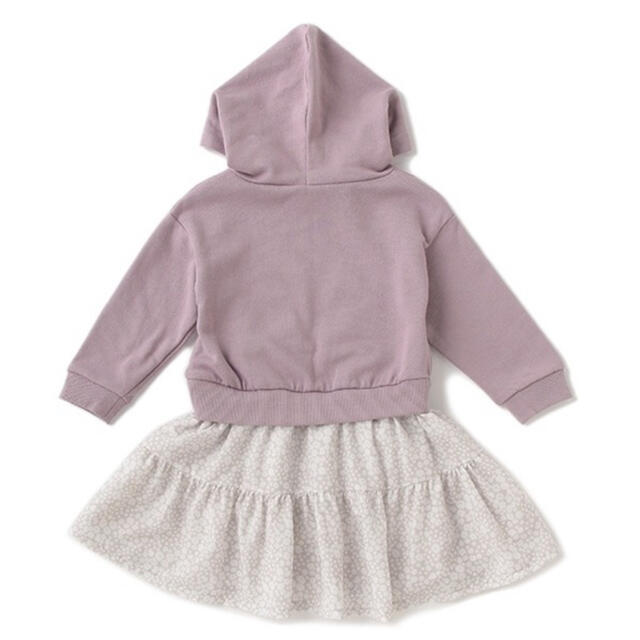 petit main(プティマイン)のパーカードッキングワンピース(90) キッズ/ベビー/マタニティのキッズ服女の子用(90cm~)(ワンピース)の商品写真